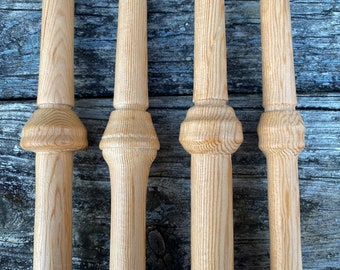 Nostepinne: Hand, lathe-turned center-pull yarn winder. Recycled wood yarn ball winder. Yarn wand, Yarn stick, Nest stick. Travel-sized.