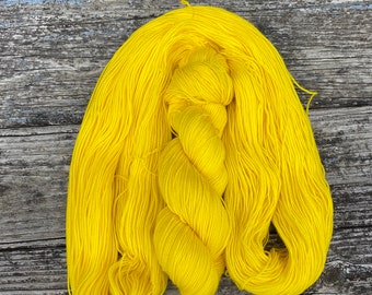 Sunny Side fingering/sock 80/20 SW Merino/RECYCLED nylon hand dyed yarn. Semisolid, 2-ply, indie dyed yarn. Eco friendly yarn.
