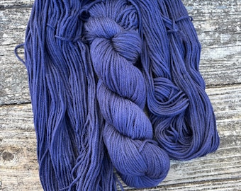 Navy Worsted Merino Wool Yarn: Hand Dyed Superwash, 4-Ply