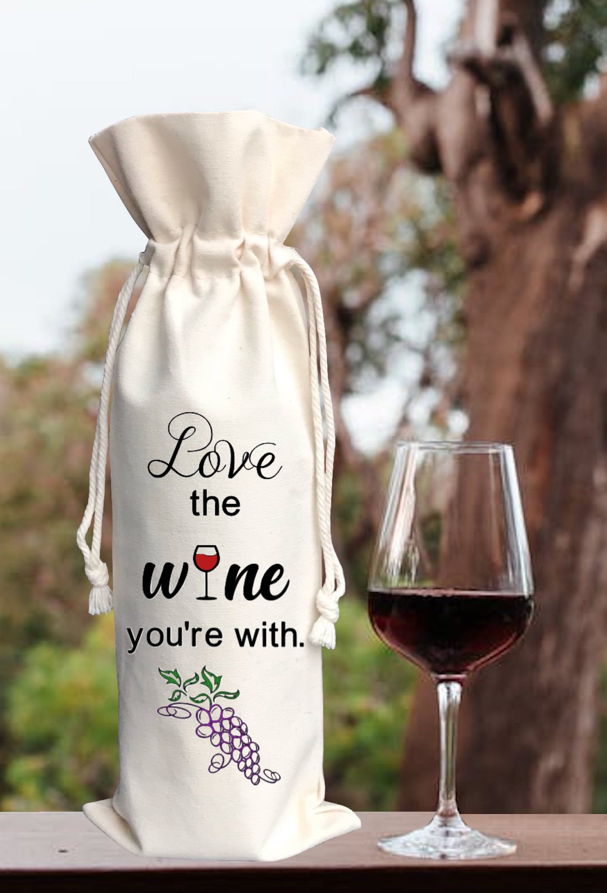 Personalized Wine Bag Custom Ts Single Wine Bottle Cotton Etsy