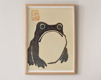 Frog Canvas Art Print Japanese Vintage Canvas Giclee Antique Vintage Matsumoto Hoji Frog Unframed Waterproof Ink Best Quality