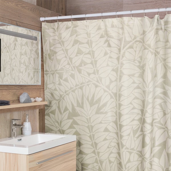 Motifs floraux Rideau de douche Eco-Friendly Imperméable à l’eau Art Nouveau Rideau de fleurs Salle de bain Art Design Matériaux de haute qualité Crochets inclus