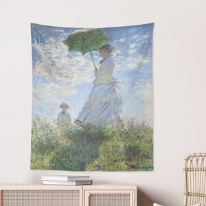 Claude Monet Tapestry Wall Hanging | Monet Decor Artwork | Artistic Home Decor Madame Monet and Her Son (1875)