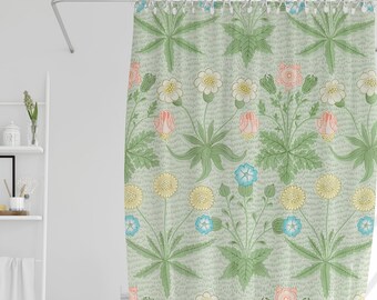 Floral Shower Curtain: Boho Botanic, Eco-Friendly Waterproof Decor