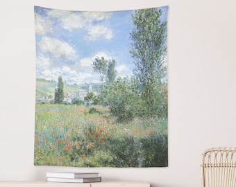Tapeçaria de Monet para pendurar na parede | Vista de Vétheuil, decoração artística para casa
