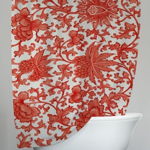 William Morris, Floral Shower Curtain, Art Nouveau Bath Decor, Waterproof, With Hooks, 100% Recycled Polyester Shower Curtain