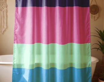 Colorful Boho Shower Curtain - Recycled Polyester Waterproof Decor