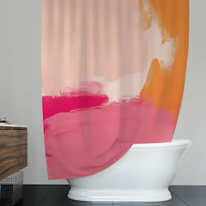 Duschvorhang Moderne Kunst, Bunter Duschvorhang, Kunst Bad Dekor, Jugendstil, Recyceltes Polyester Wasserdicht