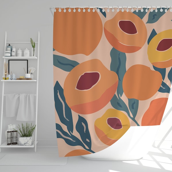 Peach Shower Curtain Etsy