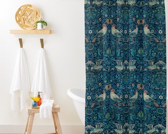 Art Nouveau Birds Shower Curtain: Eco-Friendly Bohemian Decor