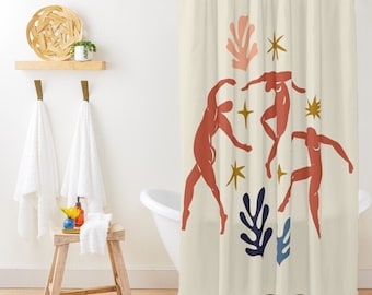 Matisse Style Shower Curtain: Boho Modern Abstract Decor, Waterproof