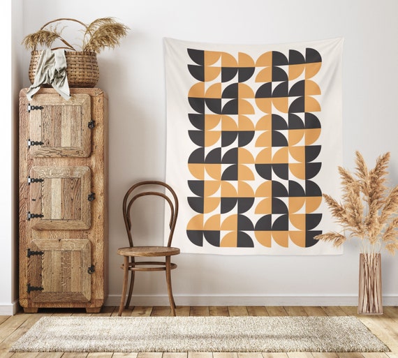 Scandinavian Mid century Tapestry Abstract Patterns Modern Wall Hanging Cozy Wall Art Mid century Decor Minimalist Scandinavia Tapestry Etsy Ireland