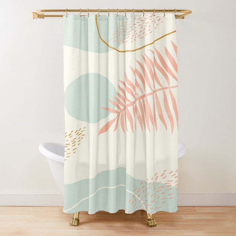 Floral Shower Curtain Eco-friendly Curtain Waterproof Boho - Etsy