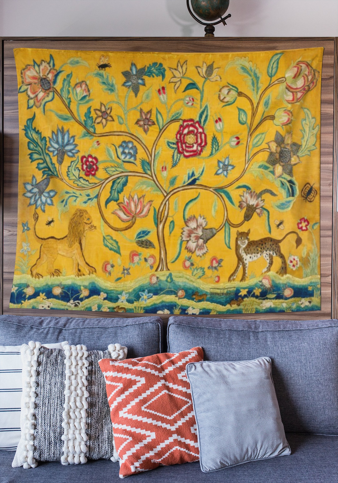 Tree of Life Wall Art Tapestry Vintage Animals Tapestry Original Wall