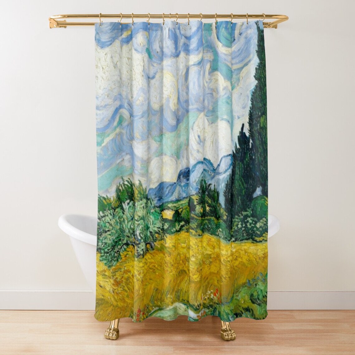 Art Shower Curtain. Van Gogh Decor Farmhouse Shower Curtain Etsy