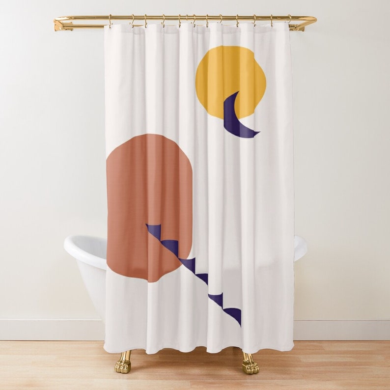 Boho Shower Curtain Minimalist Shower Curtain Boho Decor Etsy