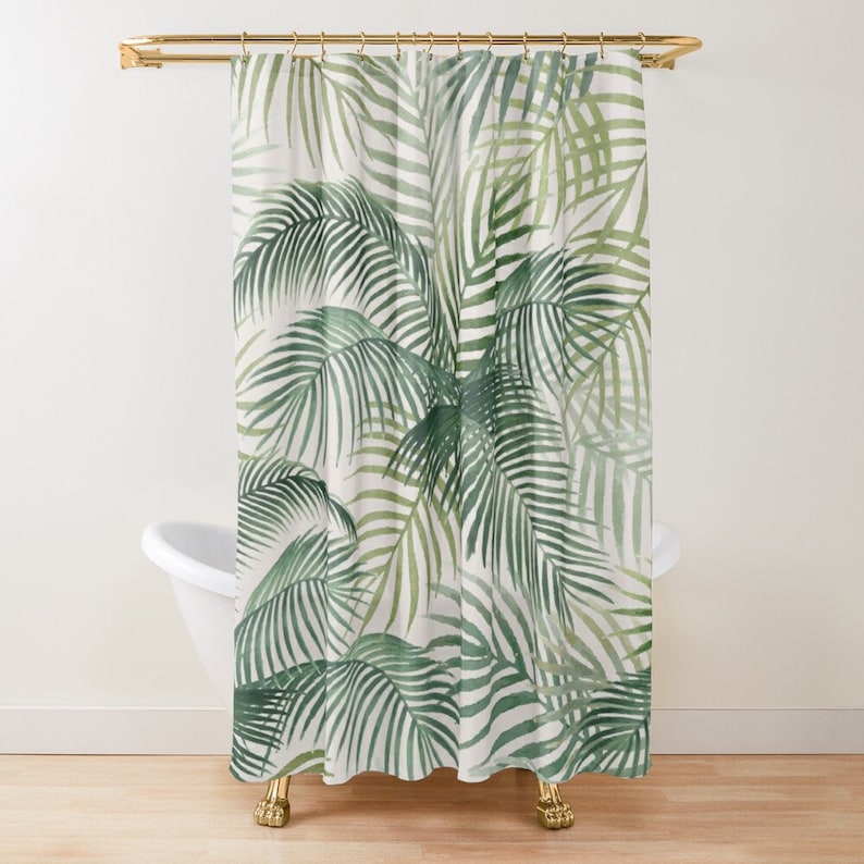 Boho Shower Curtain Botanical Curtain Eco-friendly Waterproof - Etsy