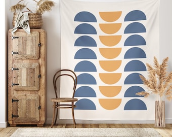 Scandinavian Tapestry, Abstract Geometric Wall Hanging, Mid-Century Decor