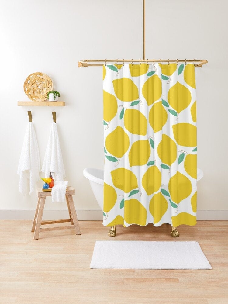 Lemon shower curtain discount