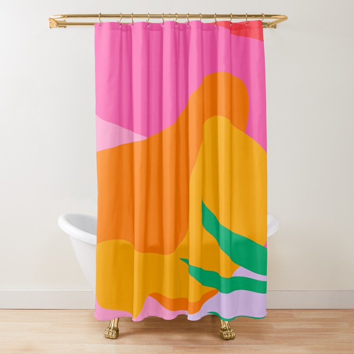Colorful Shower Curtain Tropical Curtain Boho Decor Etsy