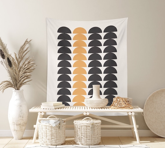 Scandinavian Mid century Tapestry Abstract Patterns Modern Wall Hanging Cozy Wall Art Mid century Decor Minimalist Scandinavia Tapestry Etsy UK