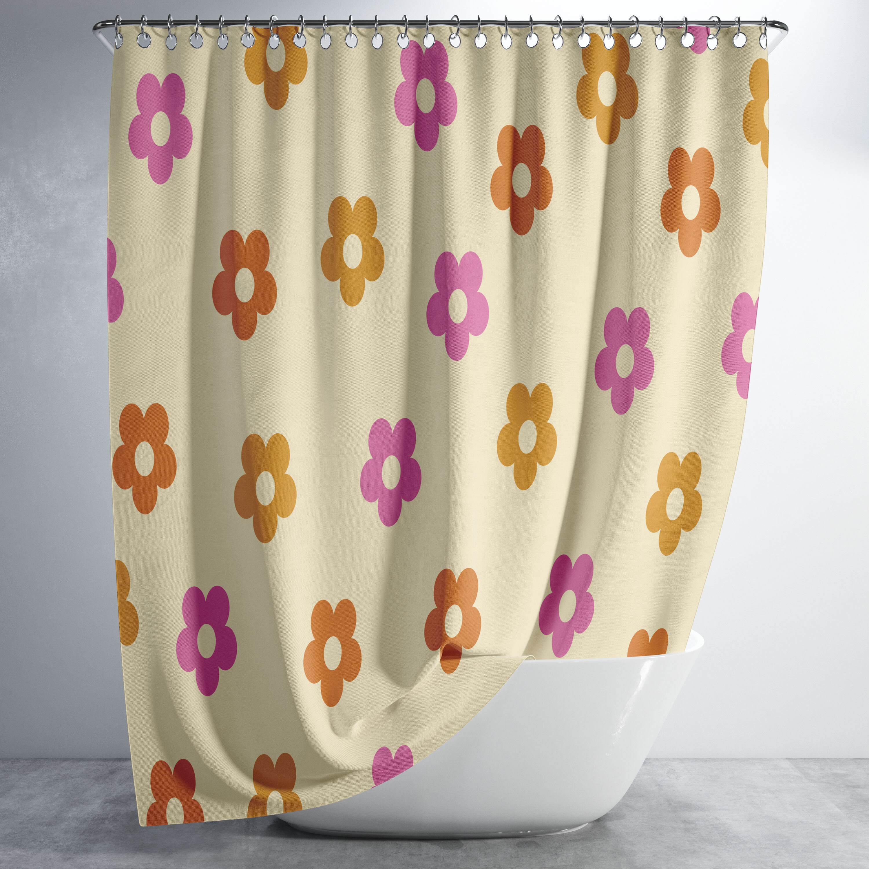 Tenda da docca floreale colorata, tenda Boho Tenda da docca floreale