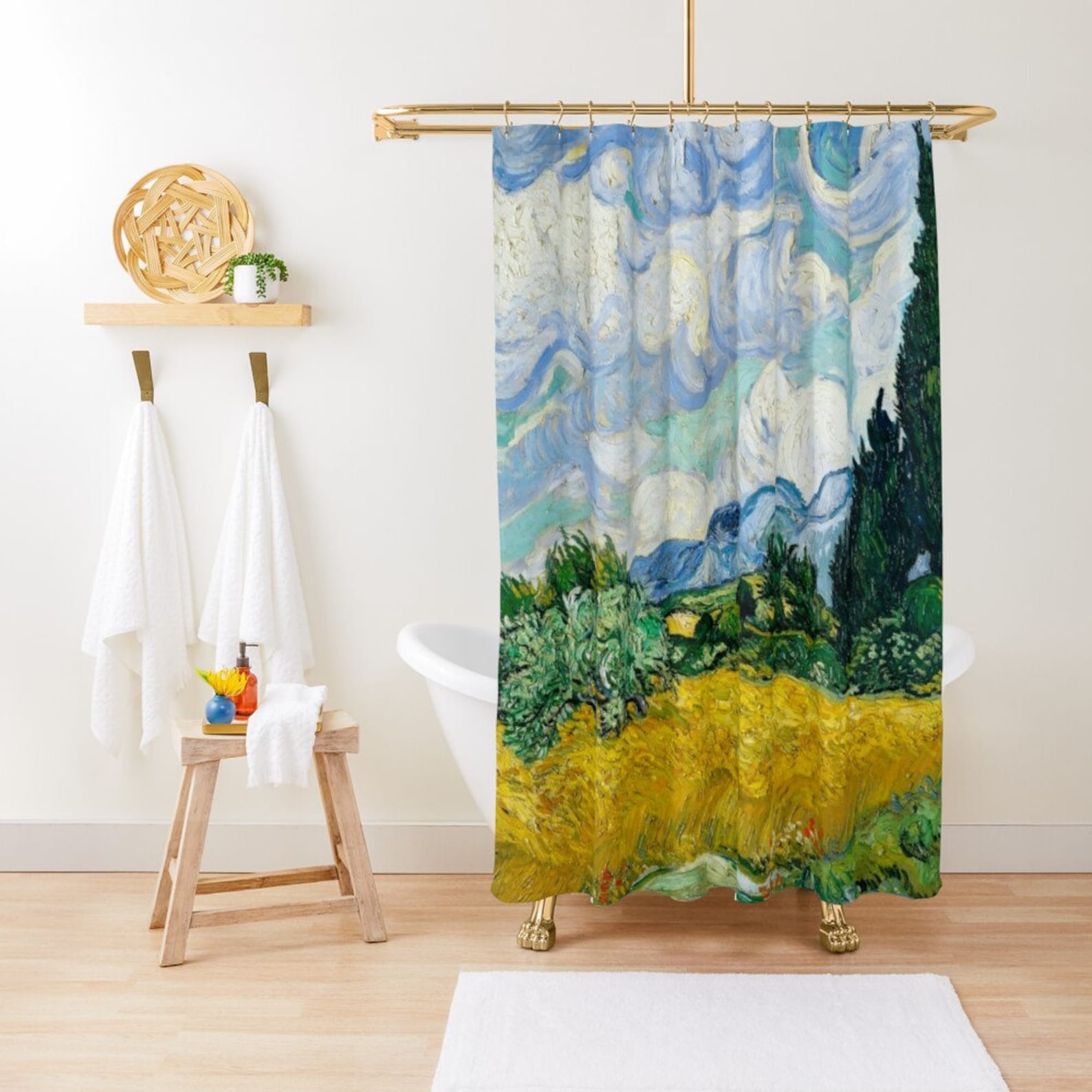 Art Shower Curtain. Van Gogh Decor Farmhouse Shower Curtain Etsy