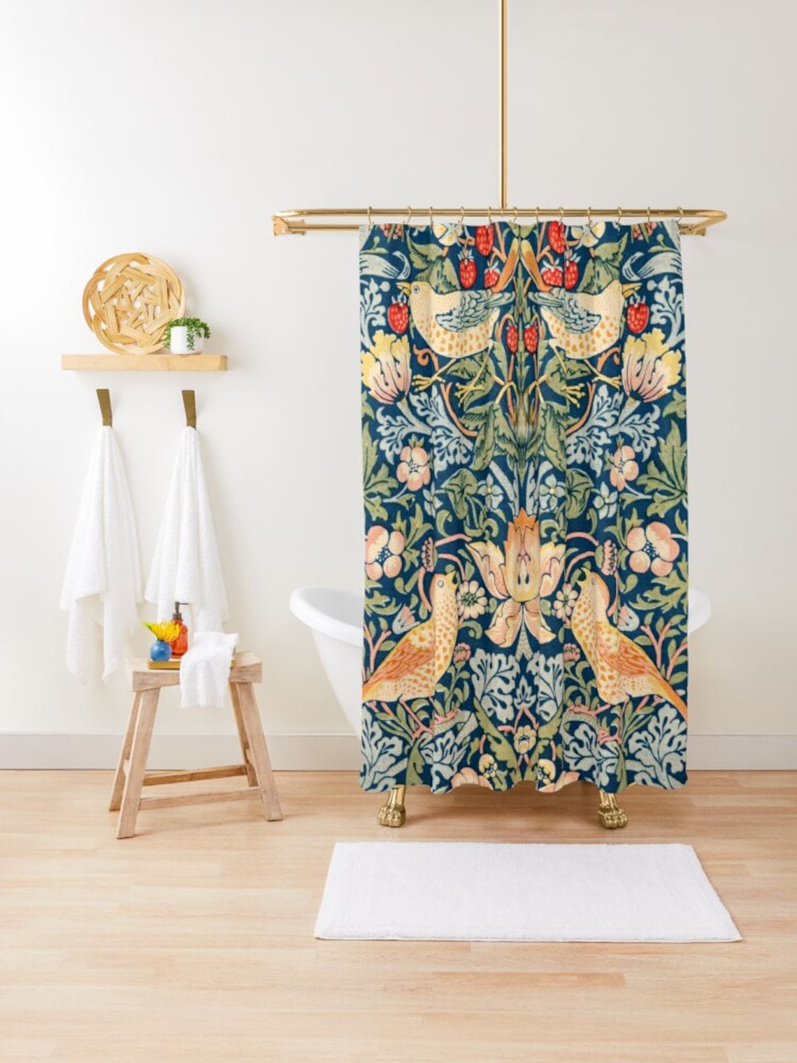 BIVINAR Duschvorhang Mit Boho-Blumenmuster - Schwarz, Wasserdicht & Mit 12 Haken