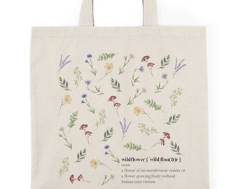 Wildflower Tote Bag | All Natural Canvas Tote Bag
