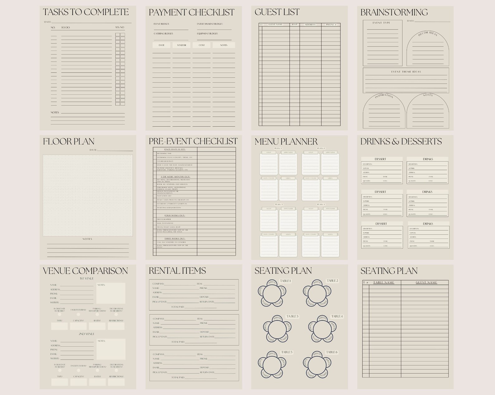 Event Planner Template Event Planner Pricing Event Checklist Event