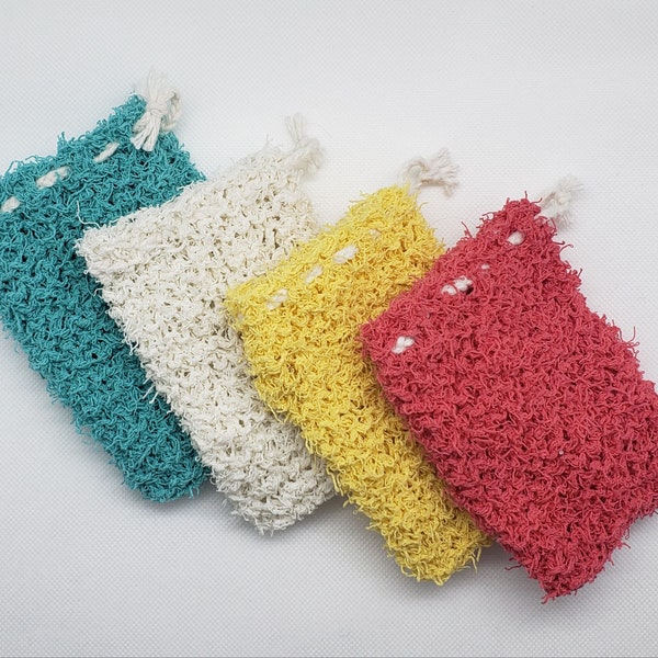 Soap pouch, soap saver, exfoliator. Exfoliating soap bag.