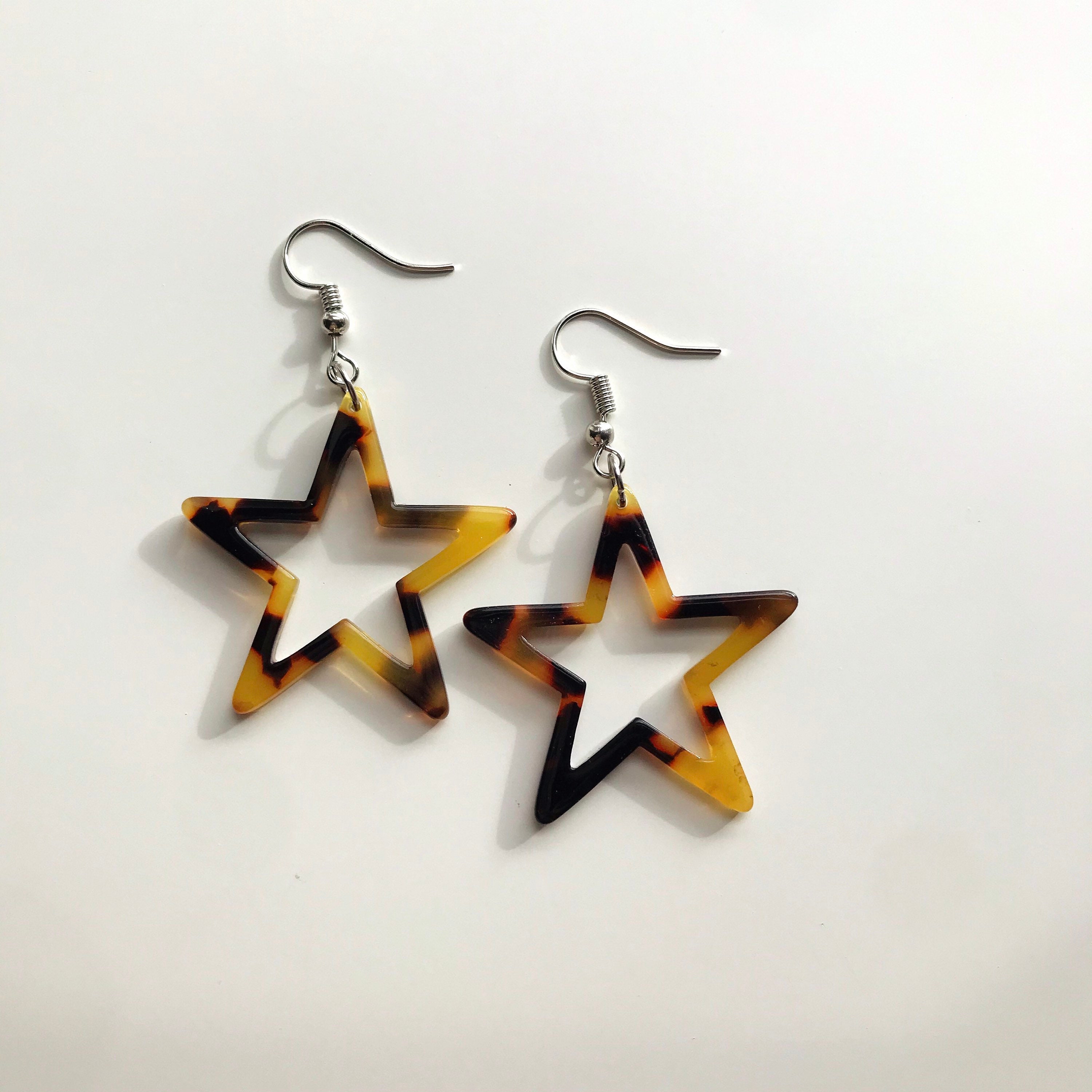 Tortoise shell star earrings sale