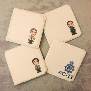 Line of duty slate coasters, line of duty coasters, AC12, Father’s Day gift