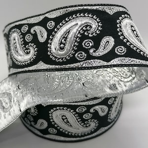 16 mm Gray / Black Drop Embroidered Jacquard Trim (0.63 inch), Nostalgic Strim, Handwoven Ribbon, Bright Decorative Strap, Sewing pattern