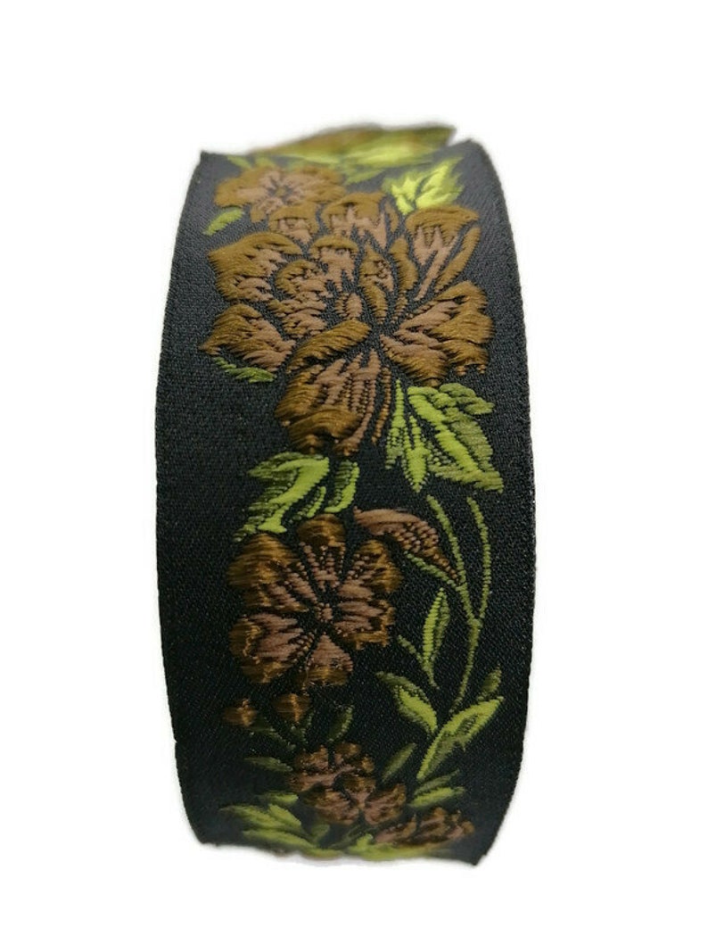 50 mm Floral Embroidered Jacquard Ribbon 1.97 inch Rose Etsy