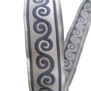 16 mm Graues Schneckenmuster Jacquardband (0,63 Zoll), Kostüm Dekoration Borten, handgewebtes Band, Schneckenkragen, Stickzubehör, Gurt