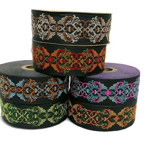 35 mm Jacquard Ribbon (1.37 inch), Handwoven  Ribbon,  Celtic Knot Embroidered Craft ribbon, Turkish fabric notions