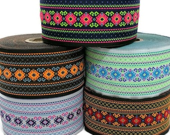 100mm Native Jacquard Ribbon (3,94 inch), Huge Trim, Vintage Jacquard, African Pattern Strap, Embroidered Sewing Trims, Handwoven Large trim