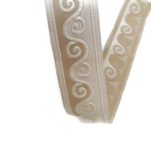 16 mm Creme Schneckenmuster Jacquardband (0,63 Zoll), Kostüm Dekoration Borten, handgewebtes Band, Schneckenkragen, Stickzubehör, Gurt