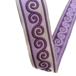 16 mm Lila Schneckenmuster Jacquardband (0,63 Zoll), Kostüm Dekoration Borten, handgewebtes Band, Schneckenkragen, Stickzubehör, Gurt