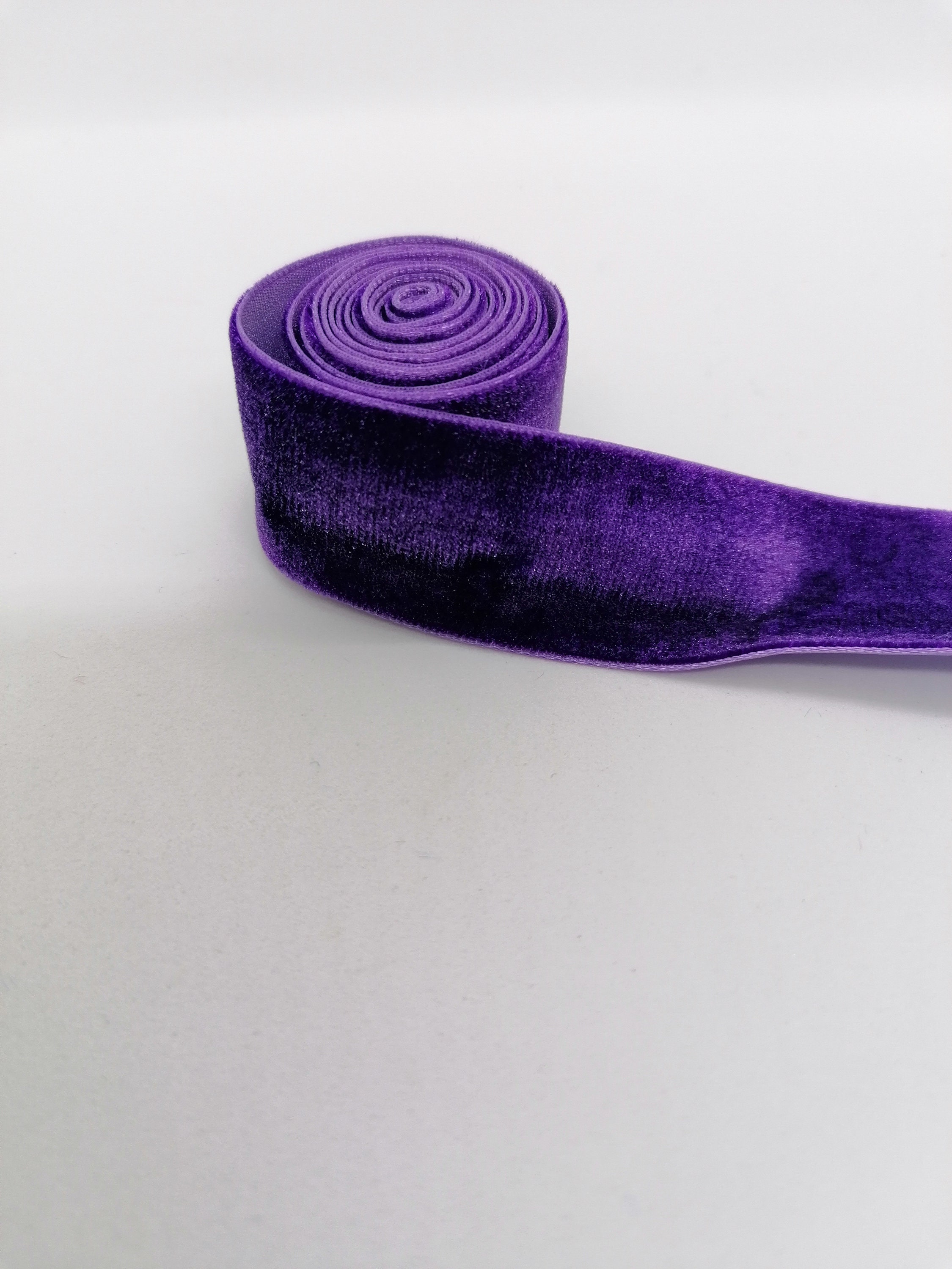 25 Mm Purple Velvet Ribbon 0.98 Inch Embroidered Trim Purple - Etsy