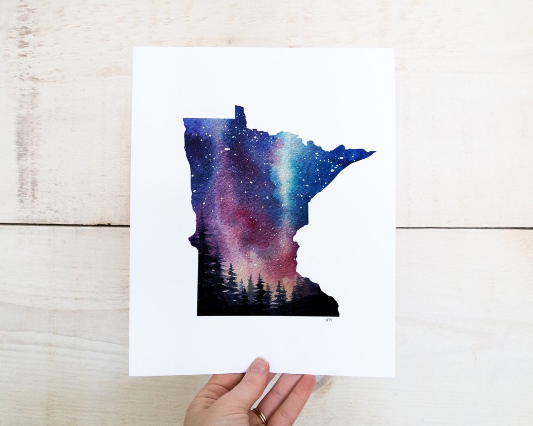 Minnesota Wall Art, Watercolor Printable Art, Wall Art for Cabin ...