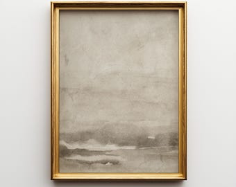 Abstract Watercolor Art Print: Beige Neutral Decor