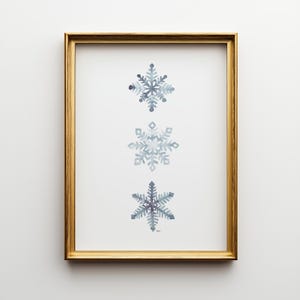 Watercolor Snowflake Art Print: Winter Wall Decor image 1