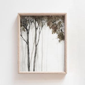 Watercolor Tree Art, Pine Tree Wall Print, Evergreen Print, Watercolor Evergreen, Pine Tree Painting, Winter Wall Decor, Abstract Tree Art