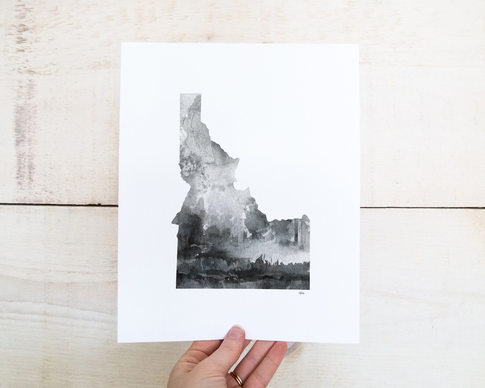 Watercolor Idaho State Art Print: Gray Cabin Wall Decor - Etsy