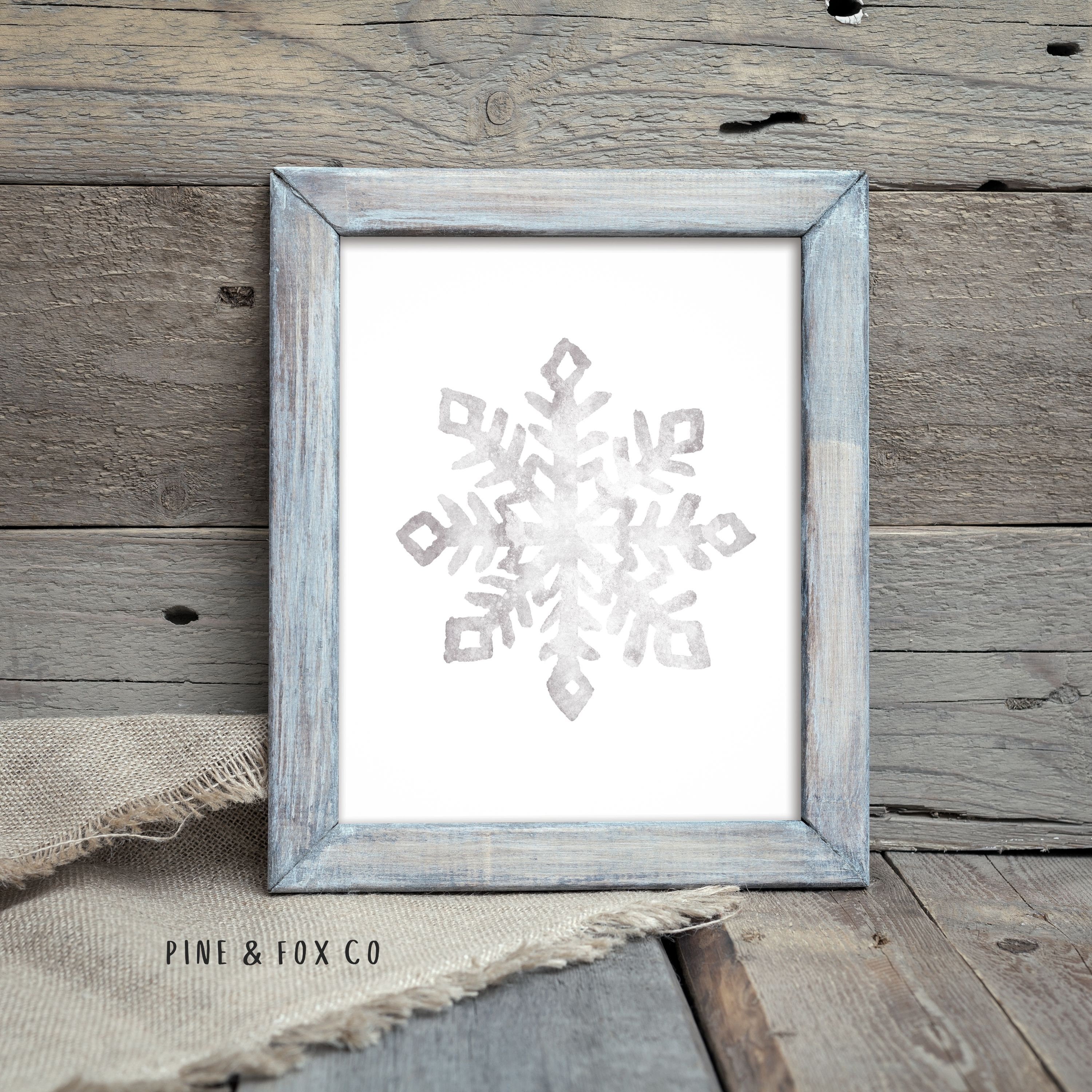 Snowflake Art Print 2 Piece Wall Art Watercolor Snowflake Etsy