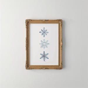 Watercolor Snowflake Art Print: Winter Wall Decor image 3