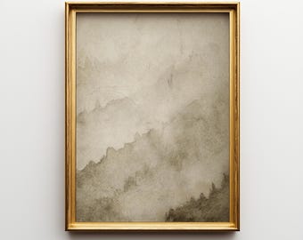 Vintage Watercolor Forest Art Print: Rustic Earth Tones Wall Decor