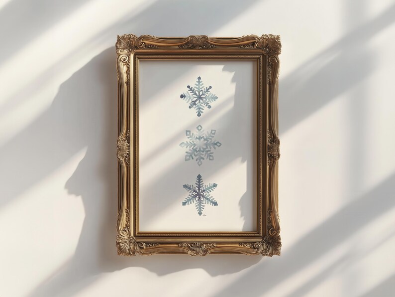 Watercolor Snowflake Art Print: Winter Wall Decor image 4
